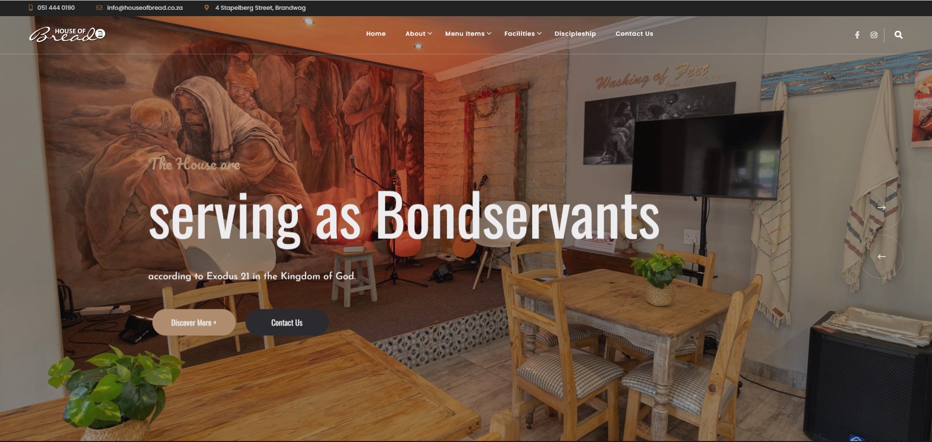 Screenshot of the House of Bread website